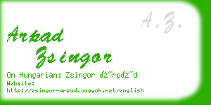 arpad zsingor business card